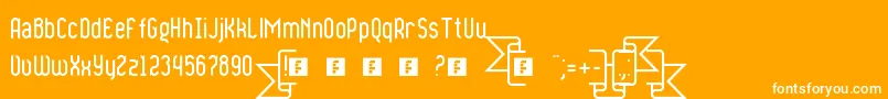 Шрифт RibbonsAndBanners – белые шрифты на оранжевом фоне