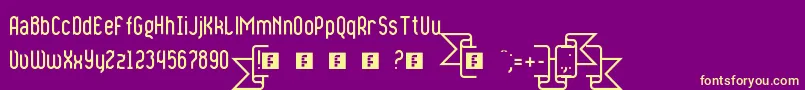 Шрифт RibbonsAndBanners – жёлтые шрифты на фиолетовом фоне