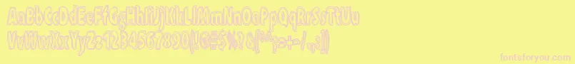 Xxraytid Font – Pink Fonts on Yellow Background