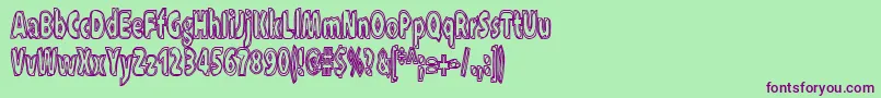 Xxraytid Font – Purple Fonts on Green Background