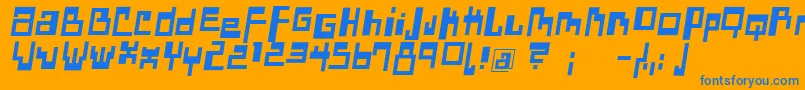 fuente DadasangieOblique – Fuentes Azules Sobre Fondo Naranja