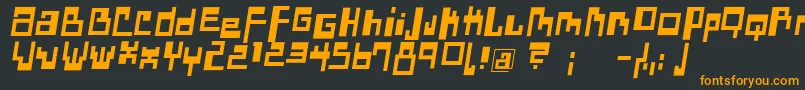 DadasangieOblique-Schriftart – Orangefarbene Schriften auf schwarzem Hintergrund