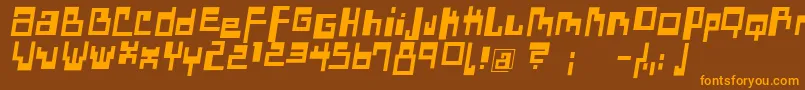 DadasangieOblique-Schriftart – Orangefarbene Schriften auf braunem Hintergrund