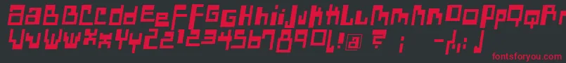フォントDadasangieOblique – 黒い背景に赤い文字