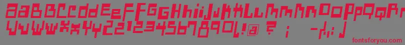 フォントDadasangieOblique – 赤い文字の灰色の背景