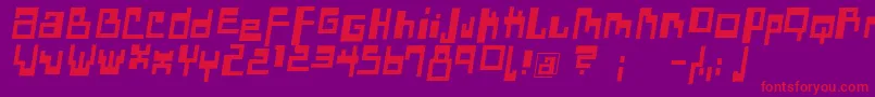 フォントDadasangieOblique – 紫の背景に赤い文字