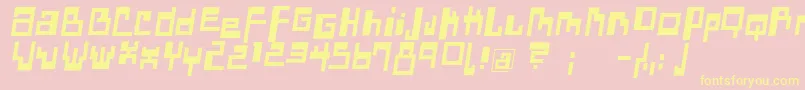 DadasangieOblique-Schriftart – Gelbe Schriften auf rosa Hintergrund