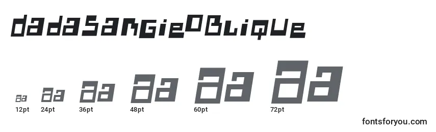Размеры шрифта DadasangieOblique