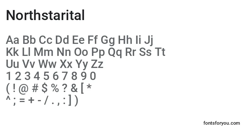 Czcionka Northstarital – alfabet, cyfry, specjalne znaki