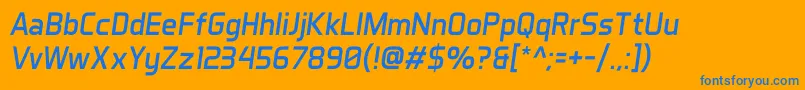 AeroMaticsItalic Font – Blue Fonts on Orange Background