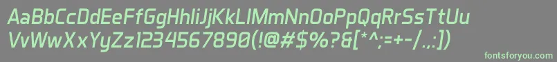 Fonte AeroMaticsItalic – fontes verdes em um fundo cinza