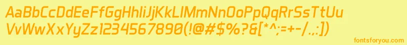 AeroMaticsItalic Font – Orange Fonts on Yellow Background