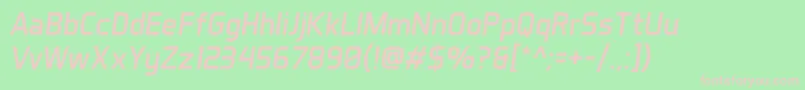 AeroMaticsItalic-fontti – vaaleanpunaiset fontit vihreällä taustalla