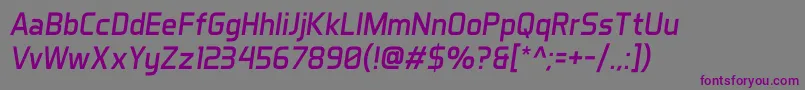 AeroMaticsItalic-Schriftart – Violette Schriften auf grauem Hintergrund