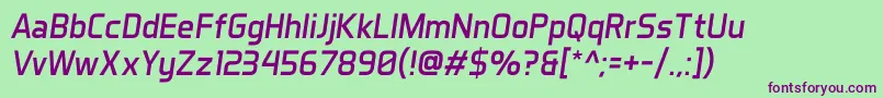 AeroMaticsItalic Font – Purple Fonts on Green Background