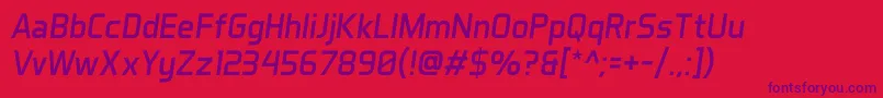 AeroMaticsItalic-Schriftart – Violette Schriften auf rotem Hintergrund