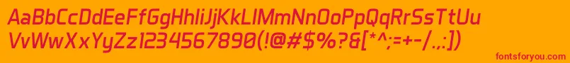 AeroMaticsItalic Font – Red Fonts on Orange Background