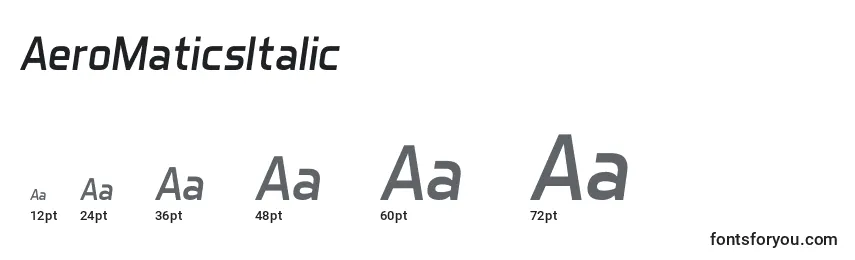 Размеры шрифта AeroMaticsItalic