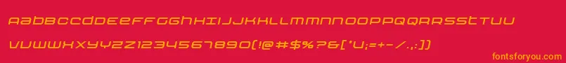 フォントNextwaveital – 赤い背景にオレンジの文字