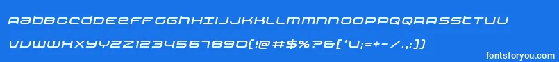 Nextwaveital-Schriftart – Weiße Schriften auf blauem Hintergrund