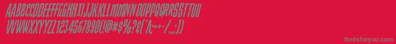 Strangerdangerital Font – Gray Fonts on Red Background