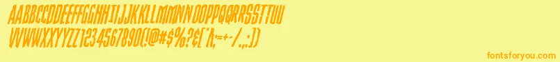 Strangerdangerital Font – Orange Fonts on Yellow Background