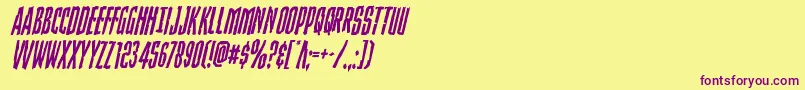 Strangerdangerital Font – Purple Fonts on Yellow Background