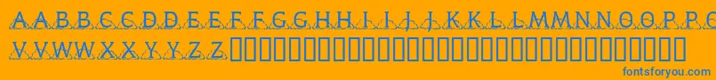 fuente KrKloudy – Fuentes Azules Sobre Fondo Naranja