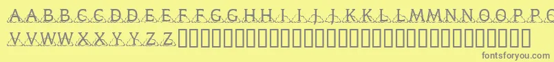 KrKloudy-Schriftart – Graue Schriften auf gelbem Hintergrund