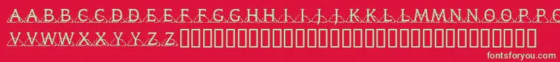 KrKloudy Font – Green Fonts on Red Background