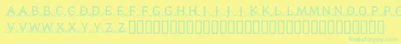 KrKloudy-Schriftart – Grüne Schriften auf gelbem Hintergrund