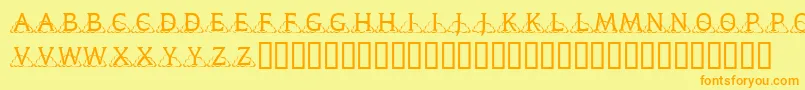 KrKloudy Font – Orange Fonts on Yellow Background