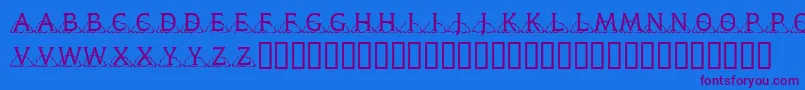 KrKloudy Font – Purple Fonts on Blue Background