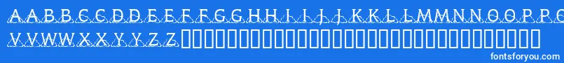 フォントKrKloudy – 青い背景に白い文字