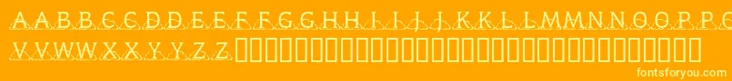 More about KrKloudy Font KrKloudy Font – Yellow Fonts on Orange Background