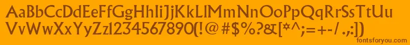 Police Albertusmtstd – polices brunes sur fond orange