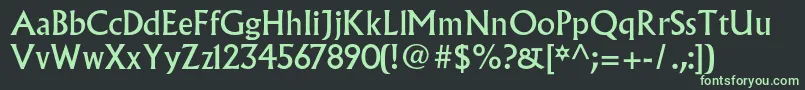 Albertusmtstd-fontti – vihreät fontit mustalla taustalla