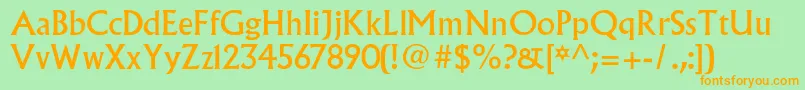 Albertusmtstd Font – Orange Fonts on Green Background