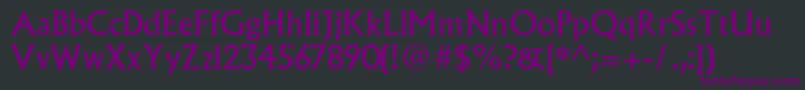 Albertusmtstd-Schriftart – Violette Schriften auf schwarzem Hintergrund
