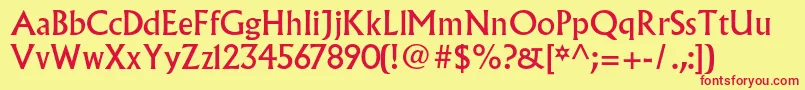 Albertusmtstd Font – Red Fonts on Yellow Background