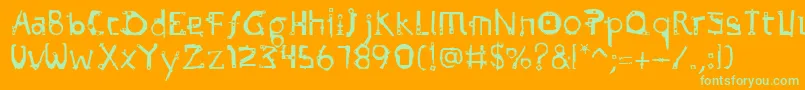 Subamera Font – Green Fonts on Orange Background