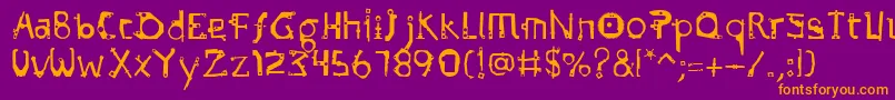 Subamera Font – Orange Fonts on Purple Background