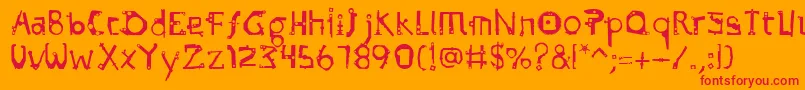 Subamera Font – Red Fonts on Orange Background