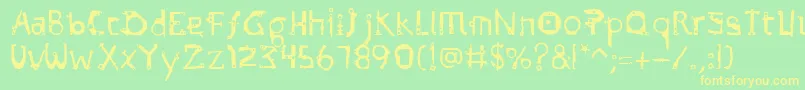 Subamera Font – Yellow Fonts on Green Background