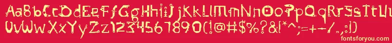 Subamera Font – Yellow Fonts on Red Background