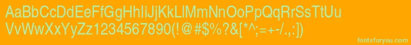 TexgyreheroscnRegular Font – Green Fonts on Orange Background