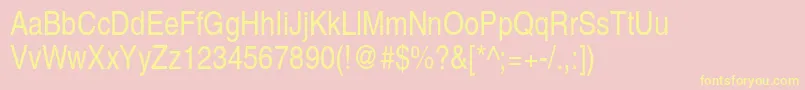 TexgyreheroscnRegular Font – Yellow Fonts on Pink Background
