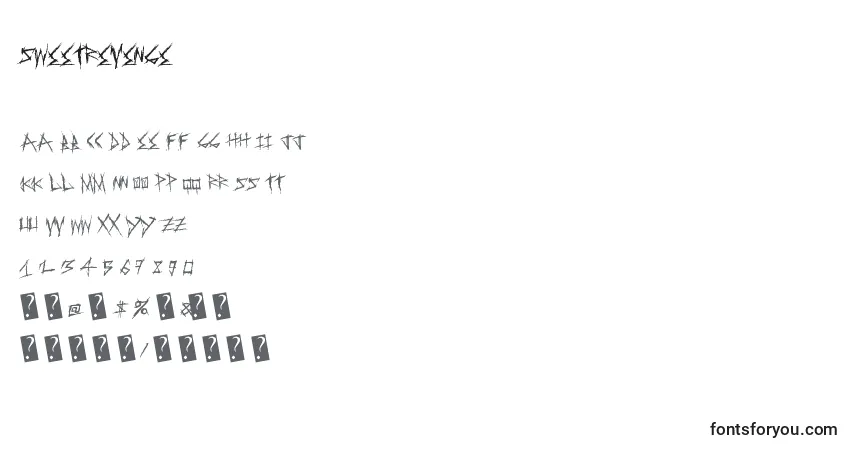 Schriftart Sweetrevenge (87243) – Alphabet, Zahlen, spezielle Symbole