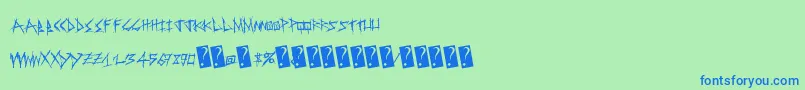 Sweetrevenge Font – Blue Fonts on Green Background