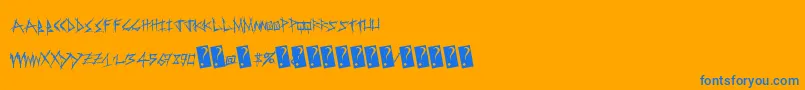 Sweetrevenge Font – Blue Fonts on Orange Background